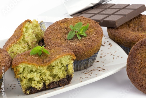 muffins con menta e cioccolato photo