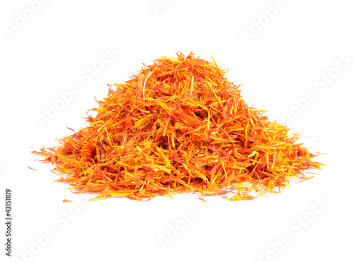 Safflower (Substitute for Saffron) Isolated on White Background