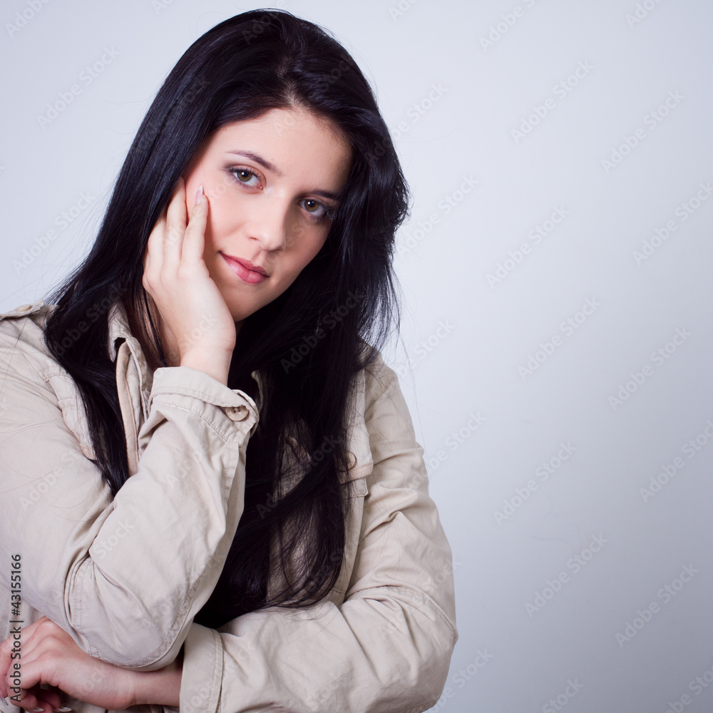 young black hair beauty woman portrait - studio shot young black hair beauty woman portrait - studio shot
