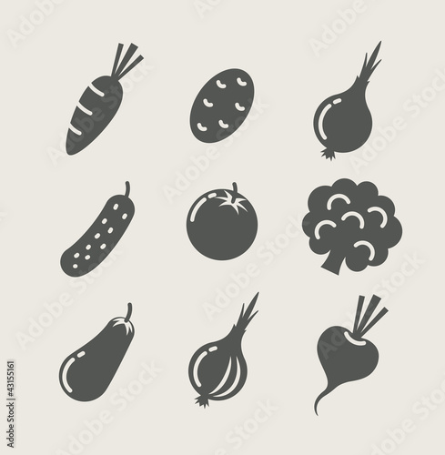 vegetables set of icons vector illustration
