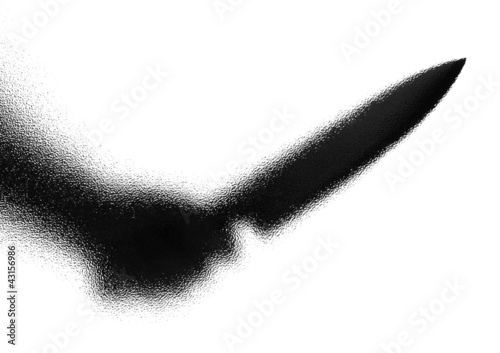 Foto Knife in a hand. Silhouette. Photographed through the textured g