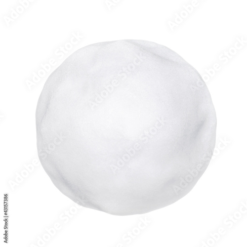 Obraz na plátně Snowball or hailstone on a white background
