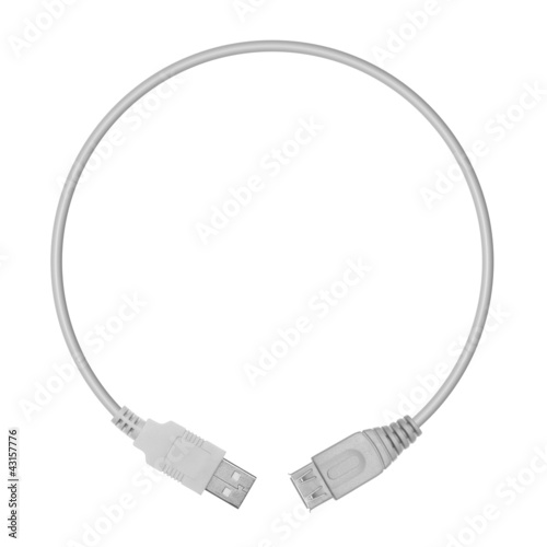 USB plugs in the form of a circle on a white background