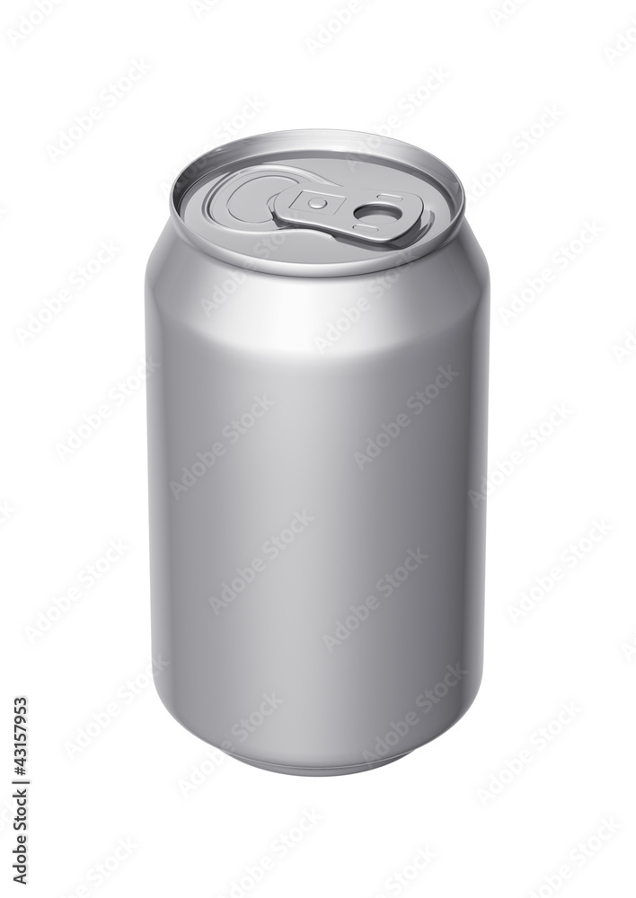Can of beer on a white background