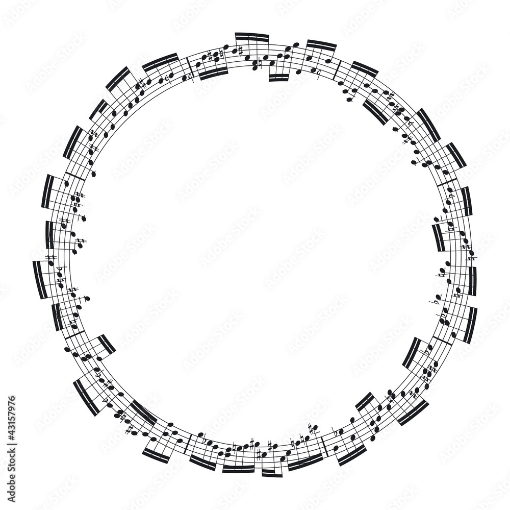 music notes in the form of a circle Stock Illustration | Adobe Stock
