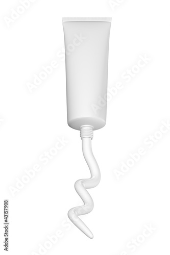 toothpaste, ointment or suntan cream squeezed from a tube