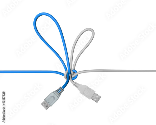 USB wire tied in a knot