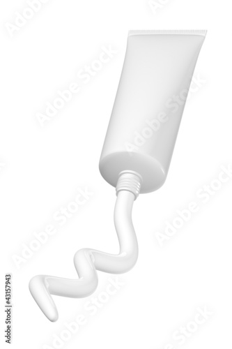 toothpaste, ointment or suntan cream squeezed from a tube