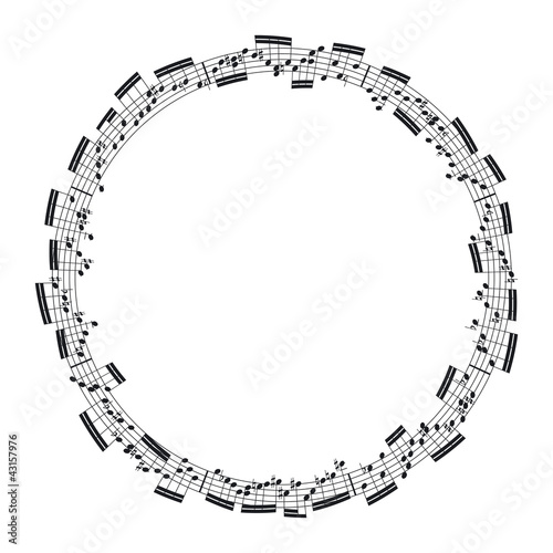 music notes in the form of a circle