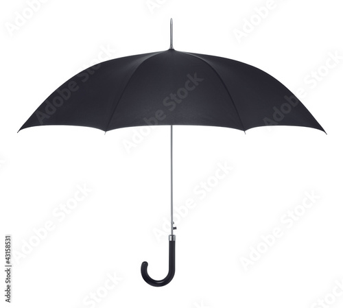 Black umbrella on white background