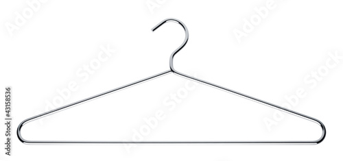 hanger from chromed metal on white background photo