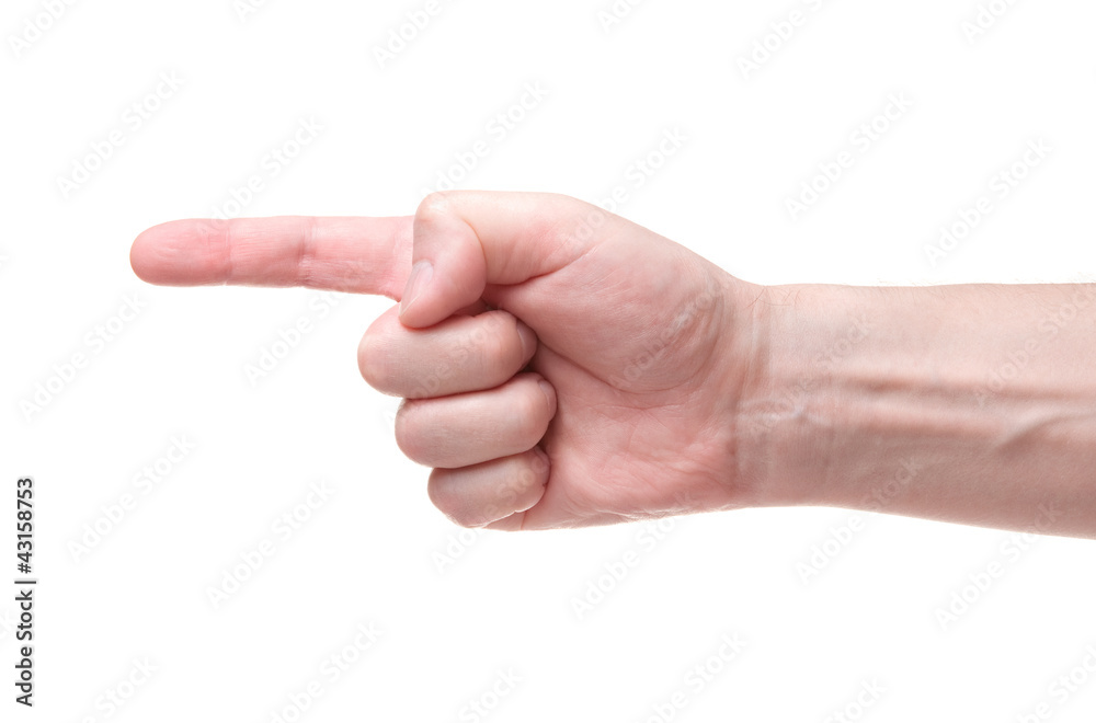 gesture of the hand on white background gesture of the hand on white background