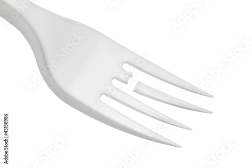 Plastic fork with a broken tooth