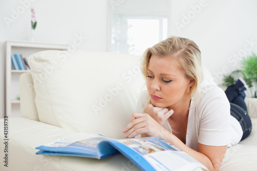 Woman reading a magazine