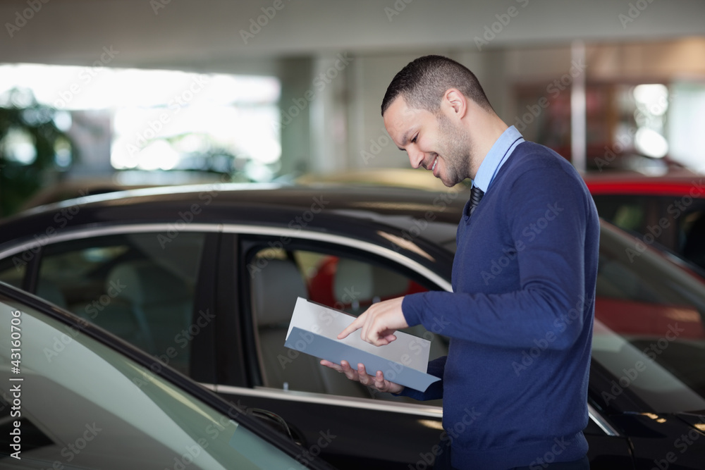 Man reading a file