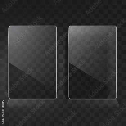 Two glass labels