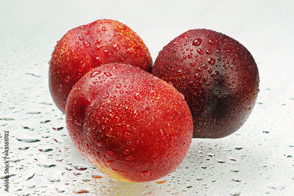 Three fresh nectarines Three fresh nectarines