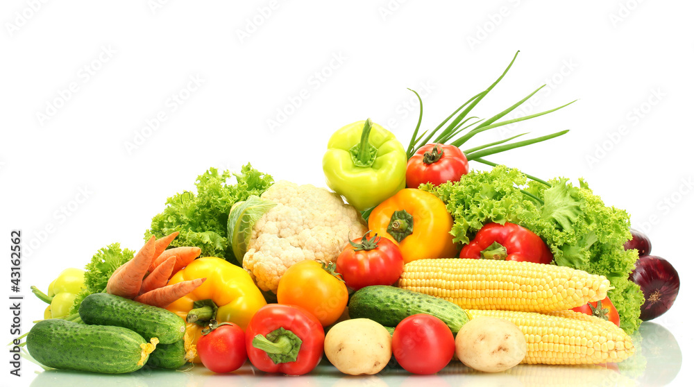 Fresh vegetables isolated on white Fresh vegetables isolated on white