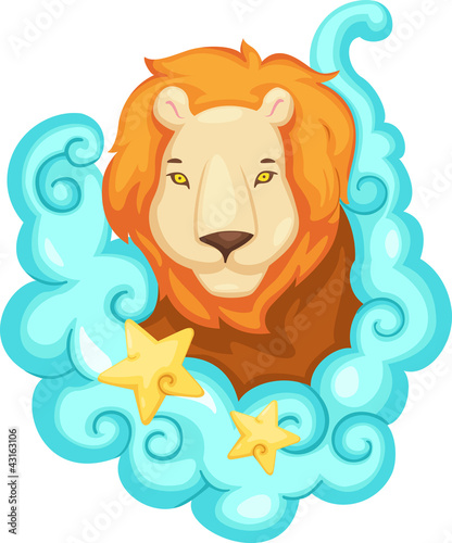 Fototapeta Naklejka Na Ścianę i Meble -  Zodiac signs - Lion vector Illustration