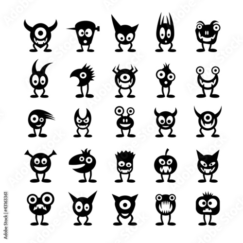 Set of funny monsters.