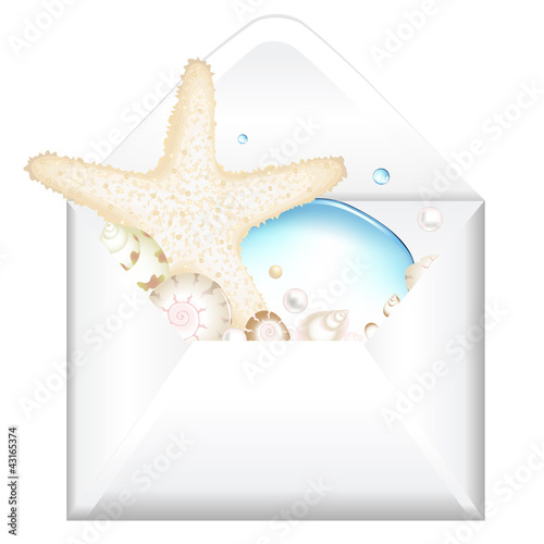 Open Envelope With Starfish