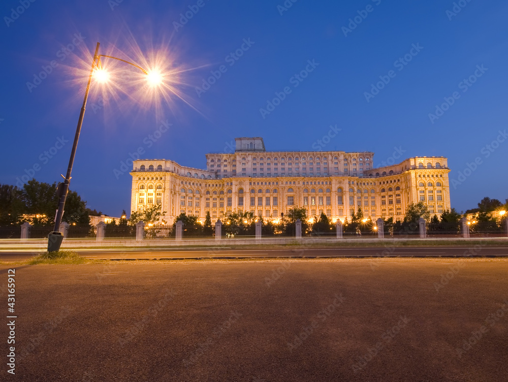 Palace of the Parliament at night