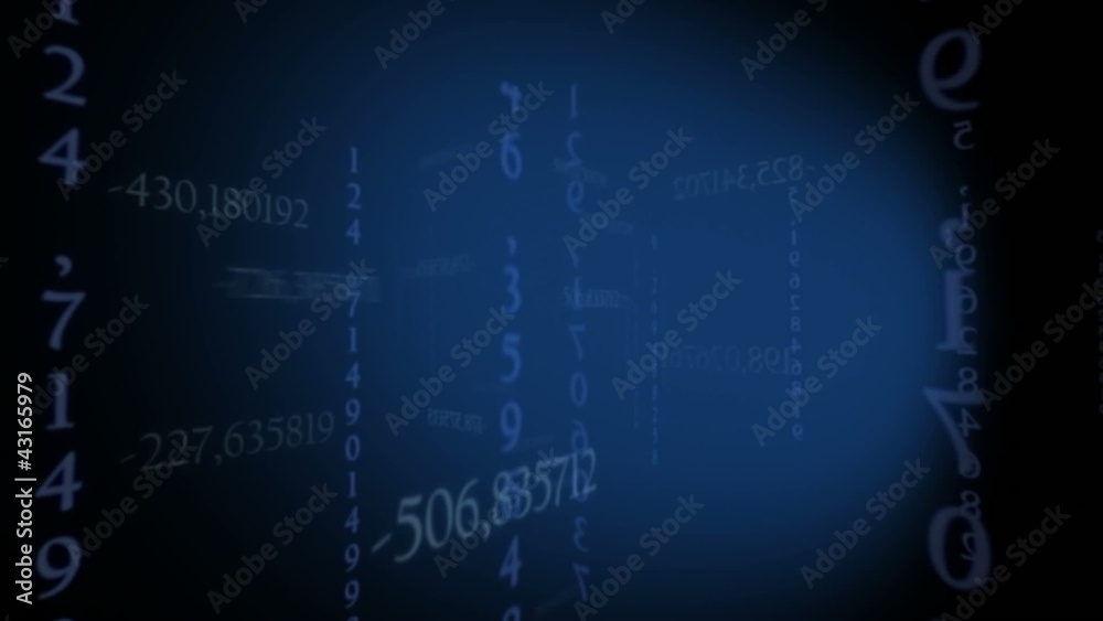 Blank blue background template numbers code video