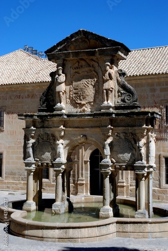 Fountain and university, Baeza, Spain. photo