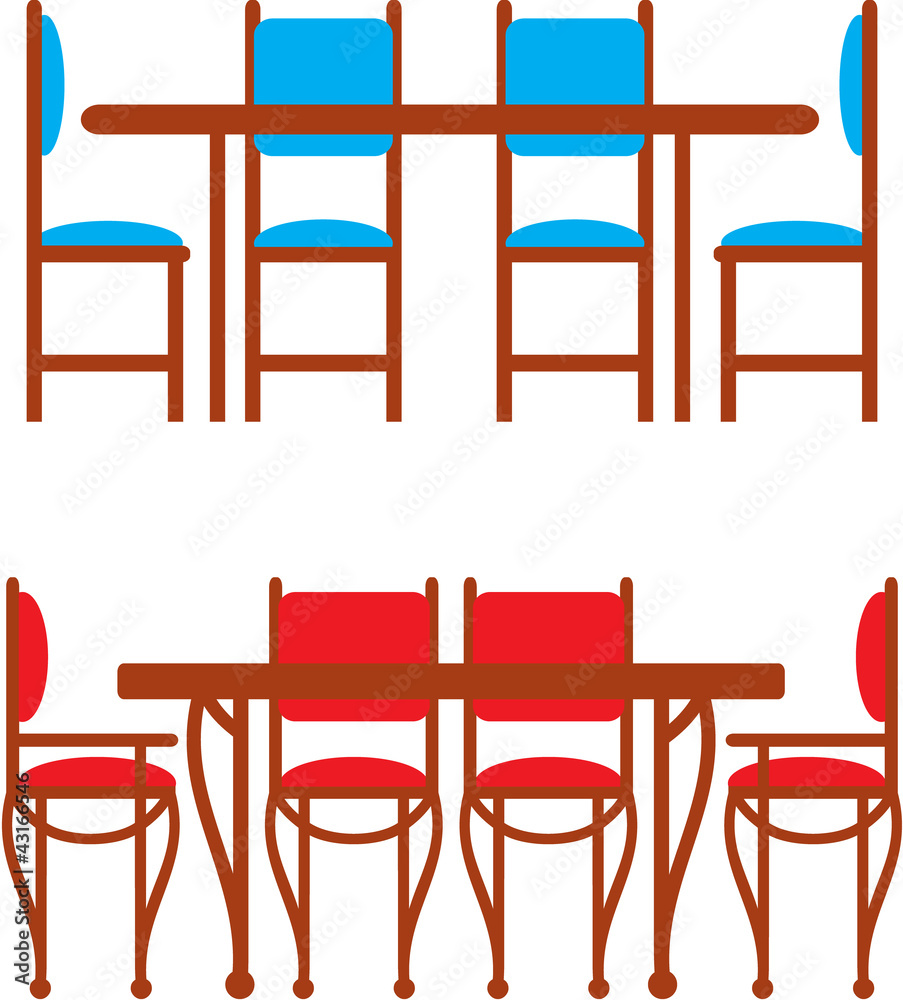 Set of dining tables and chairs Set of dining tables and chairs