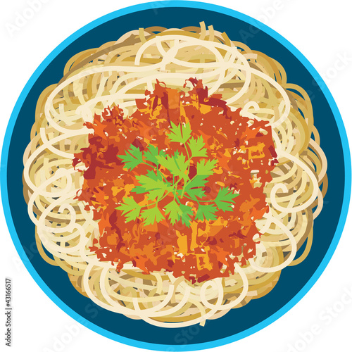 Spaghetti in a plate