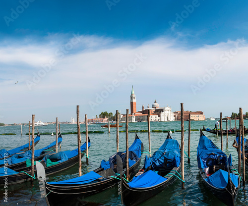 some gondolas in Venice