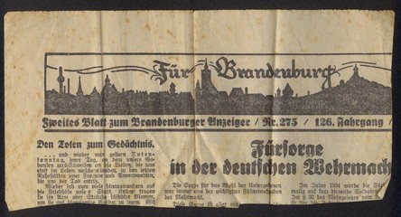 Deken met foto Kranten Detail einer alten Zeitung / Ausschnitt / Überschrift  © Anna Reich