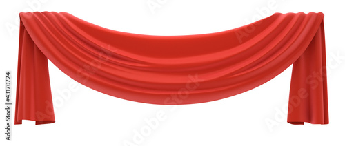 Red drapery.