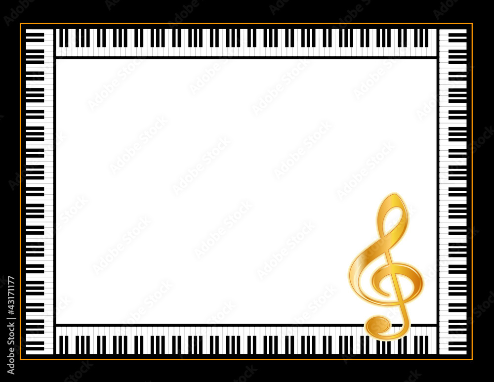 Fototapeta premium Music Poster, Grand Piano, copy space for concerts, performances
