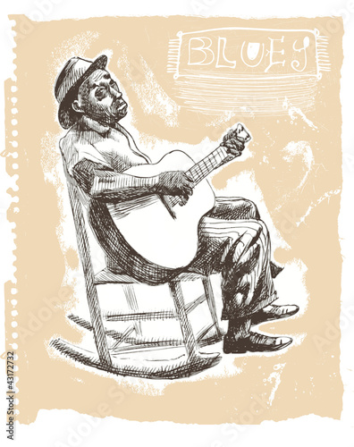 blues man with guitar
