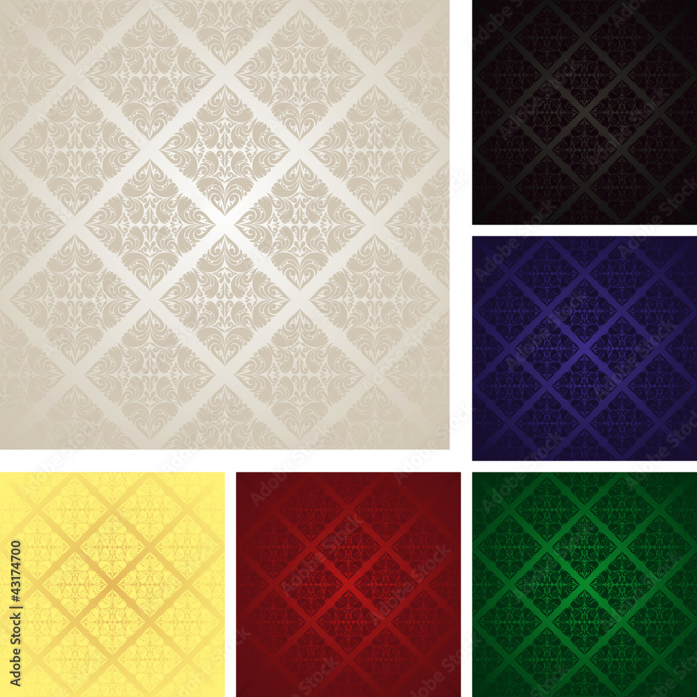 Seamless wallpapers - set of six colors Seamless wallpapers - set of six colors