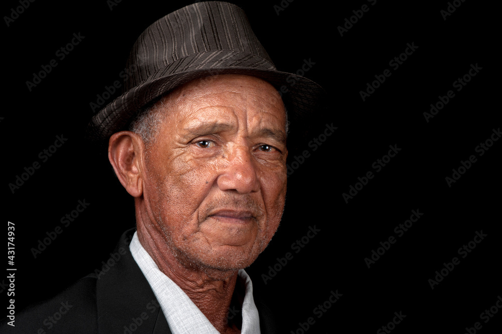 Serious old man with hat Serious old man with hat