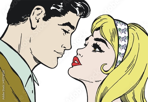 Ilustracion con una pareja de jovenes