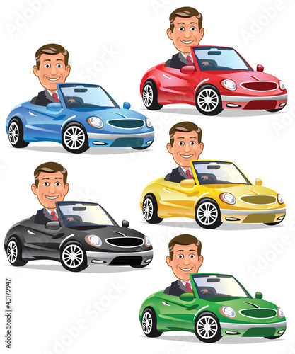 Men Driving Convertible