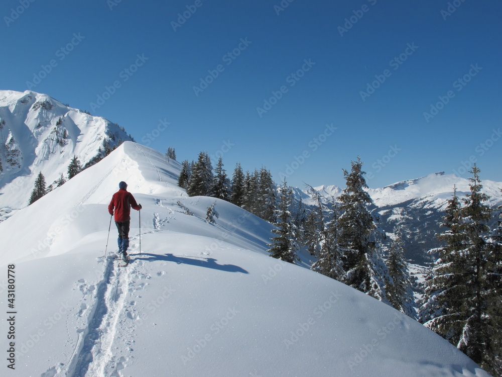 Schneeschuhwandeer im Hochgebirge