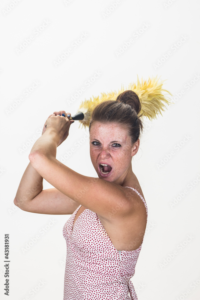 Aggressive and sensual housewife