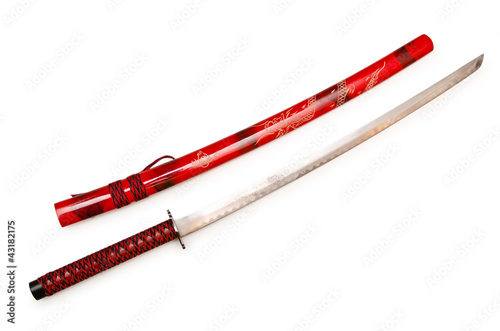 Japanese sword takana isolated on white Japanese sword takana isolated on white