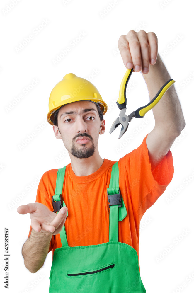 Repairman in coveralls in industrial concept Repairman in coveralls in industrial concept