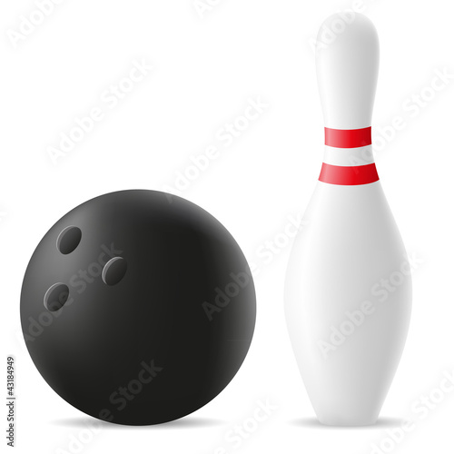 Billede på lærred bowling ball and skittle vector illustration
