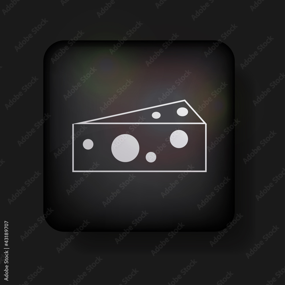 Vector cheese icon on black. Eps10 Vector cheese icon on black. Eps10
