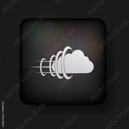 Vector cloud icon on black. Eps 10