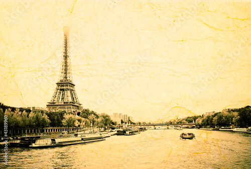View of the Eiffel Tower and bridge  Pont d Elena  