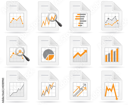 Statistics and analytics file icons