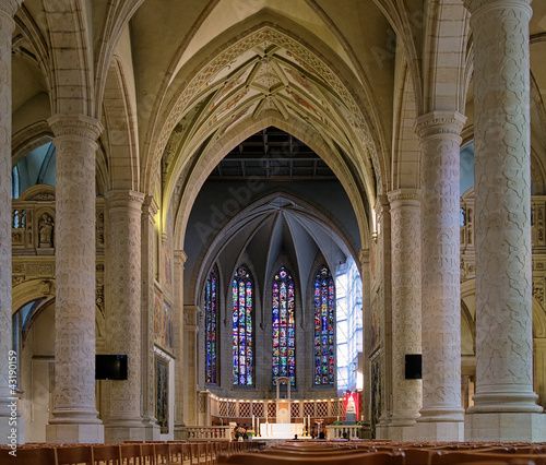 Interior of the Notre-Dame Cathedral in Luxembourg photo