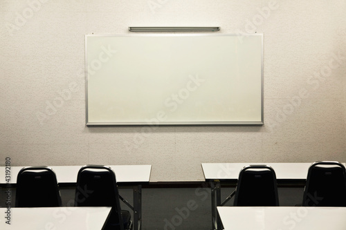 White board in classroom